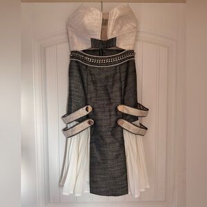 Self portrait tweed Strapless Dress